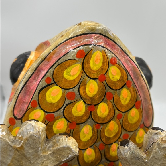 Vintage Mexican Folk-Art Handpainted Paper Mache Whimsical Frog - Picture 7 of 11